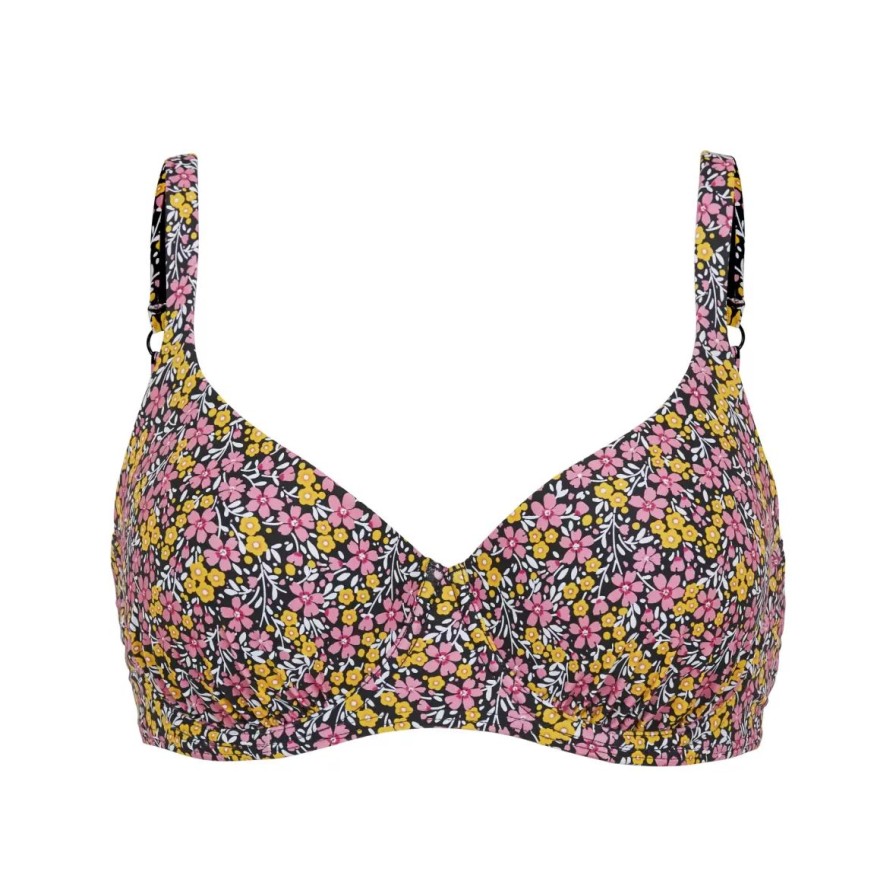 Badetoj Abecita Med Fyld | Maui Padded Bra, Black/Fuchsia/Saff