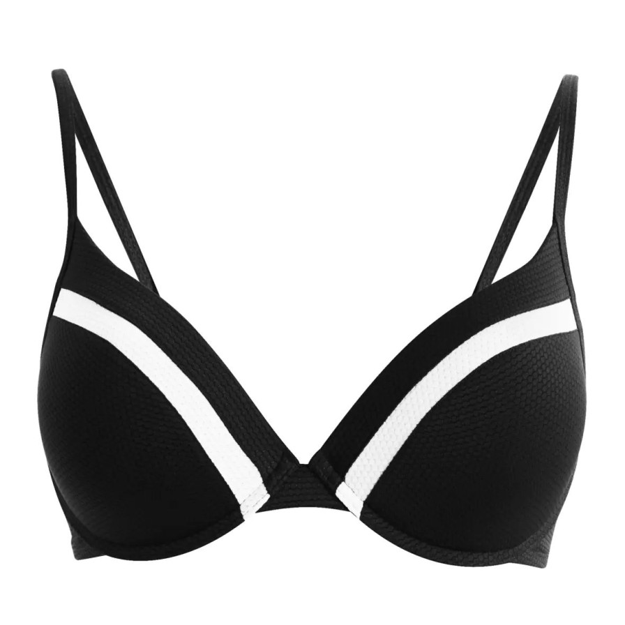 Badetoj Wiki Push-Up | Lux Bikini Top Push-Up, Black-White