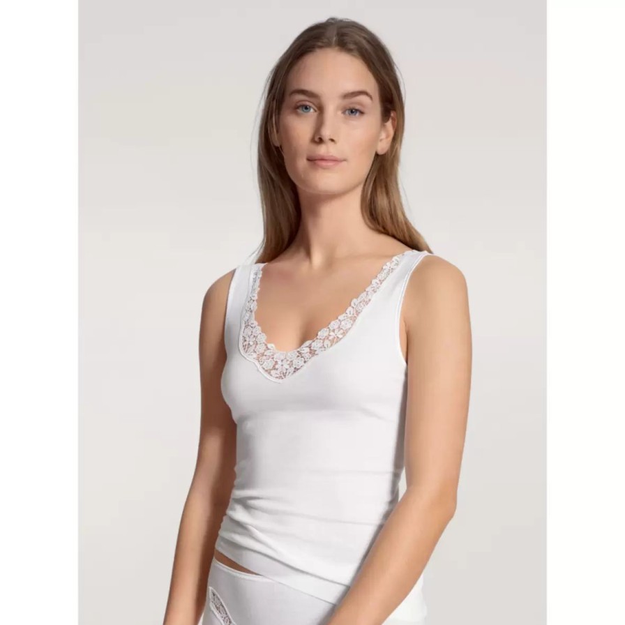 Lingeri Calida Toppe | Feminin Tank Top M/B Hvid